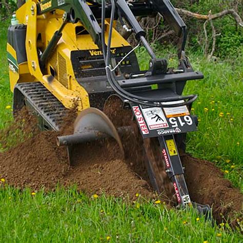 bradco skid steer trencher|garden tractor trencher attachment.